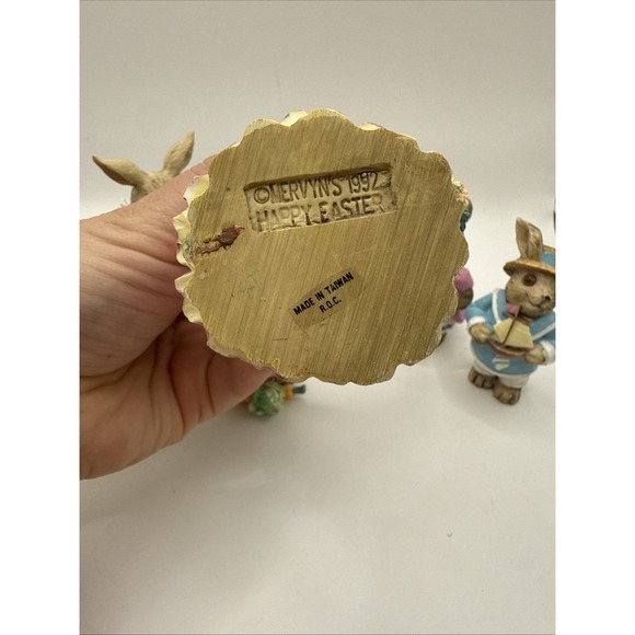 Vintage Mervyn's Easter Bunny Figurines~ Set Of 6 - Picture 7 of 10